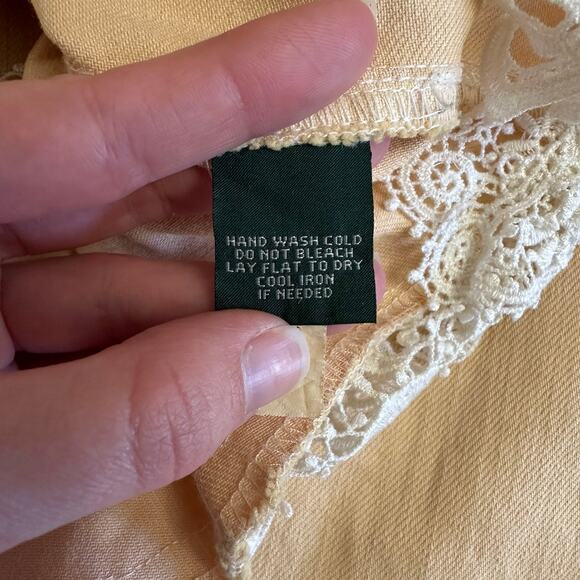Lauren Jeans Co Ralph Lauren Lace Trim Jacket L Peach Boho Romantic Cotton - Picture 8 of 9